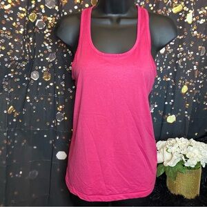 Nike Dri Fit Racerback Hot Pink Size S Activewear Tank Top Slim Fit Pink Logo